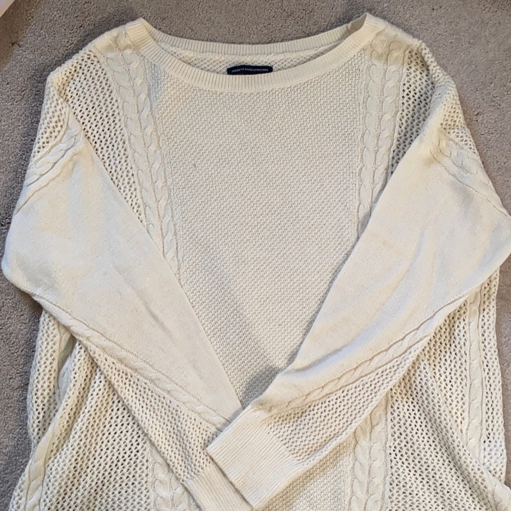 Oversized white sweater